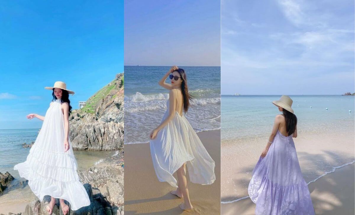 Chụp ảnh đẹp khi mặc váy maxi đi biển Chụp ảnh đẹp khi mặc váy maxi đi biển
