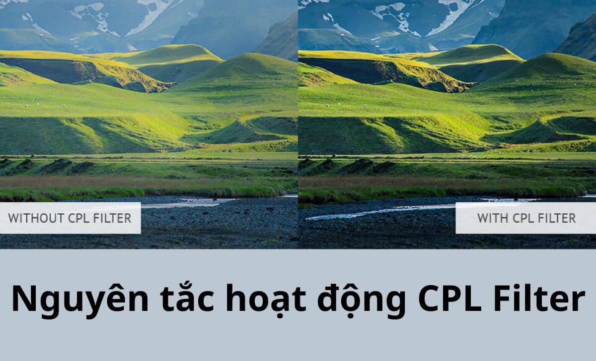 CPL giúp chặn các tia sáng phân cực qua ống kính CPL giúp chặn các tia sáng phân cực qua ống kính