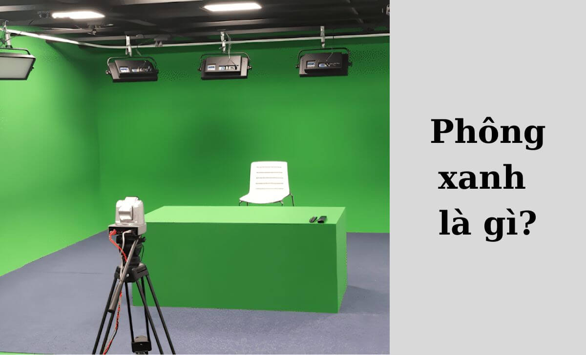 Tấm vải màu xanh lá cây hoặc xanh lam được sử dụng làm nền